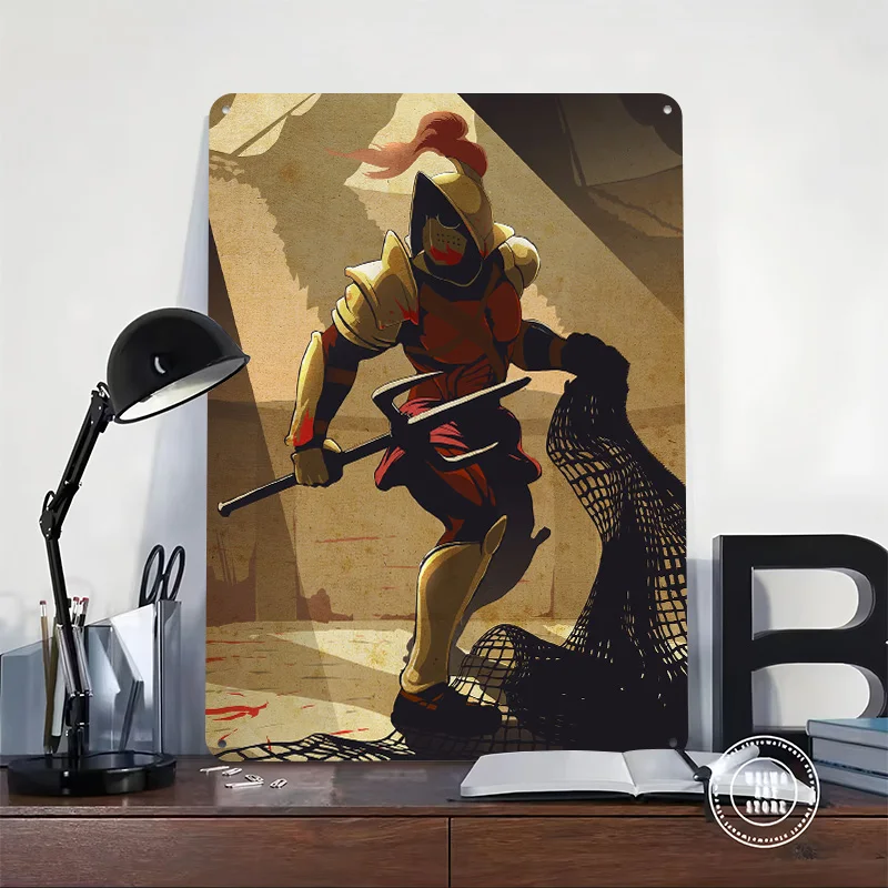 The Gladiator Printed Poster Customized Retro Wall Art Vintage Metal Tin Signs for Home Apartment Decoration Room Man Cave Decor