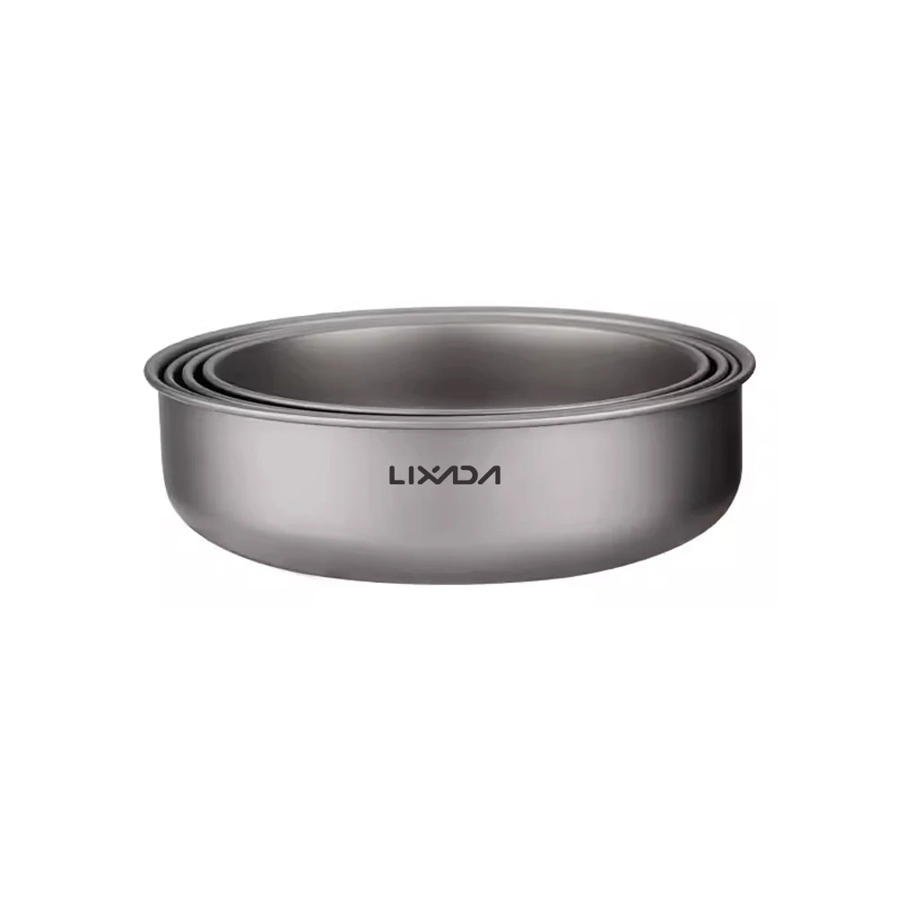

4pcs Titanium Mixing Bowl Set Ultralight Compact Collapsible Backpacking Gear Single-Layer Camping Bowl for Outdoor Adventures