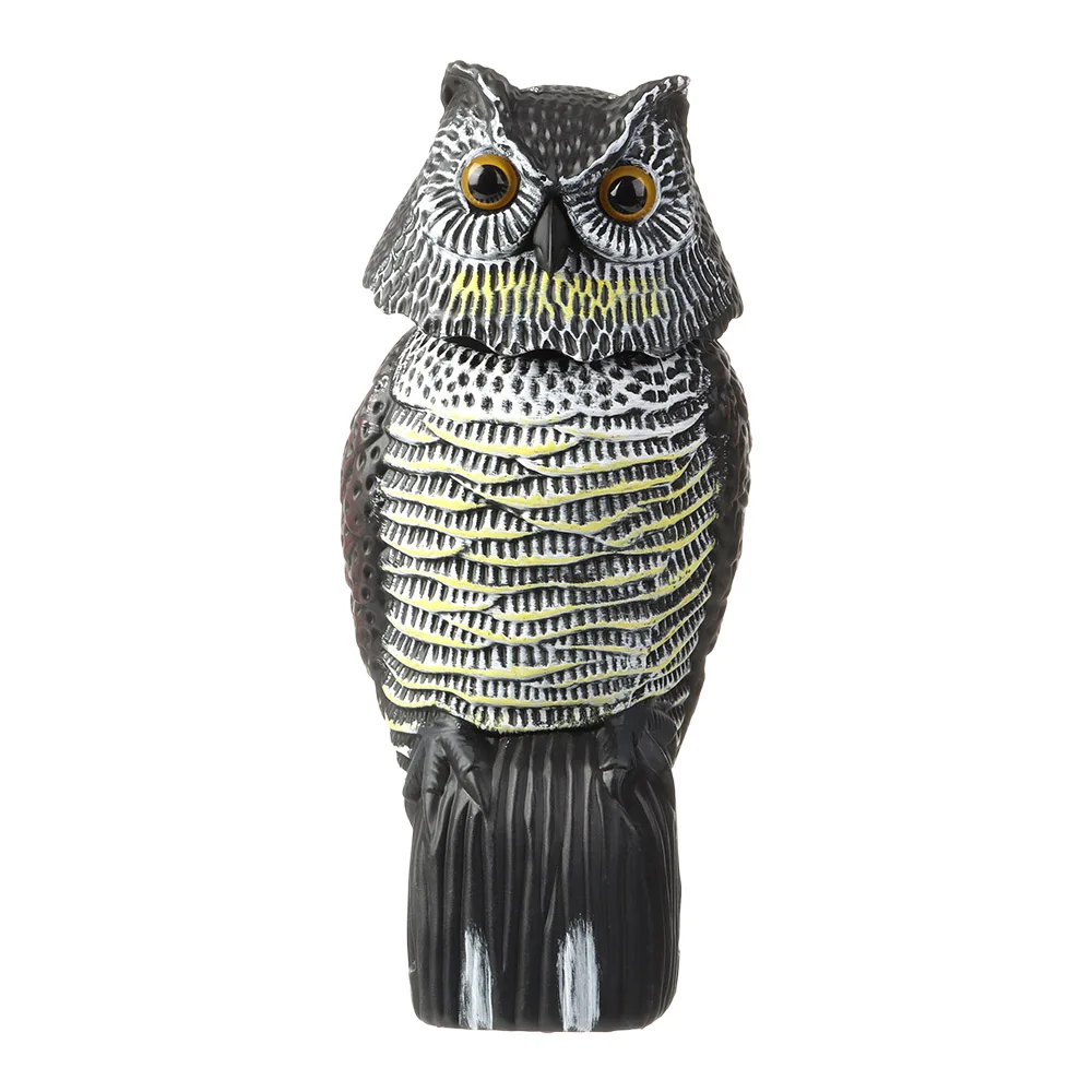 

Realistic Nighthawk Sculpture For Garden Yard Outdoor Bird Deterrent Pest Control With Rotating Head Fake Owl Decoy