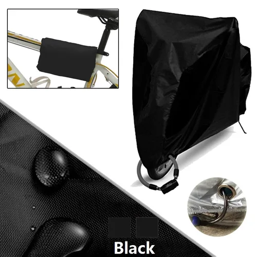 Imagen 2 del producto Cubierta de bicicleta para bicicletas de 1,2 o 3, cubierta impermeable para bicicletas, cubiertas de almacenamiento para bicicletas al aire libre XL XXL 190T, resistente, lluvia, sol, UV, a prueba de viento