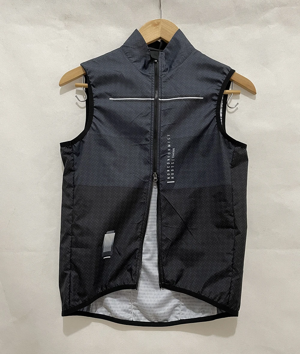 In stock! black High quality men's sleeveless windproof vest lightweight breathable quick-drying with two way zipper