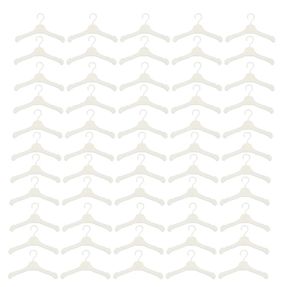 

80Pcs Miniature Plastic Clothes Hangers Wardrobe Organizer Space-Saving Storage Dollhouse Accessories Outfit Display