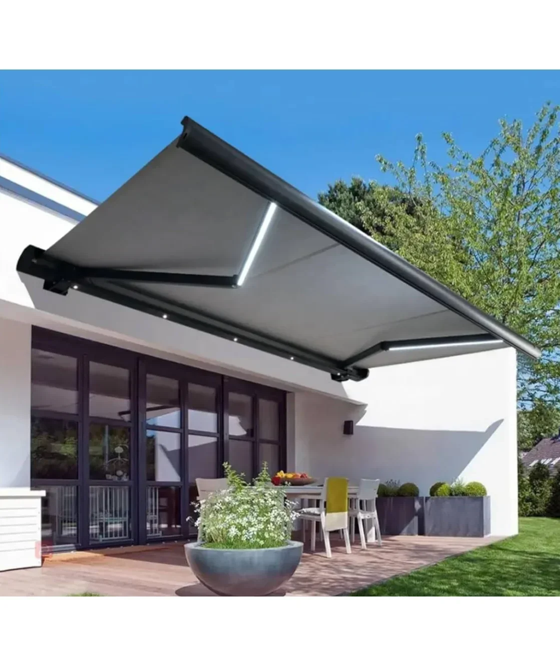 Sunshade Full Cassette Outdoor Conservatory Awning Retractable Canopy Folding Roof Awning Outdoor Motorized