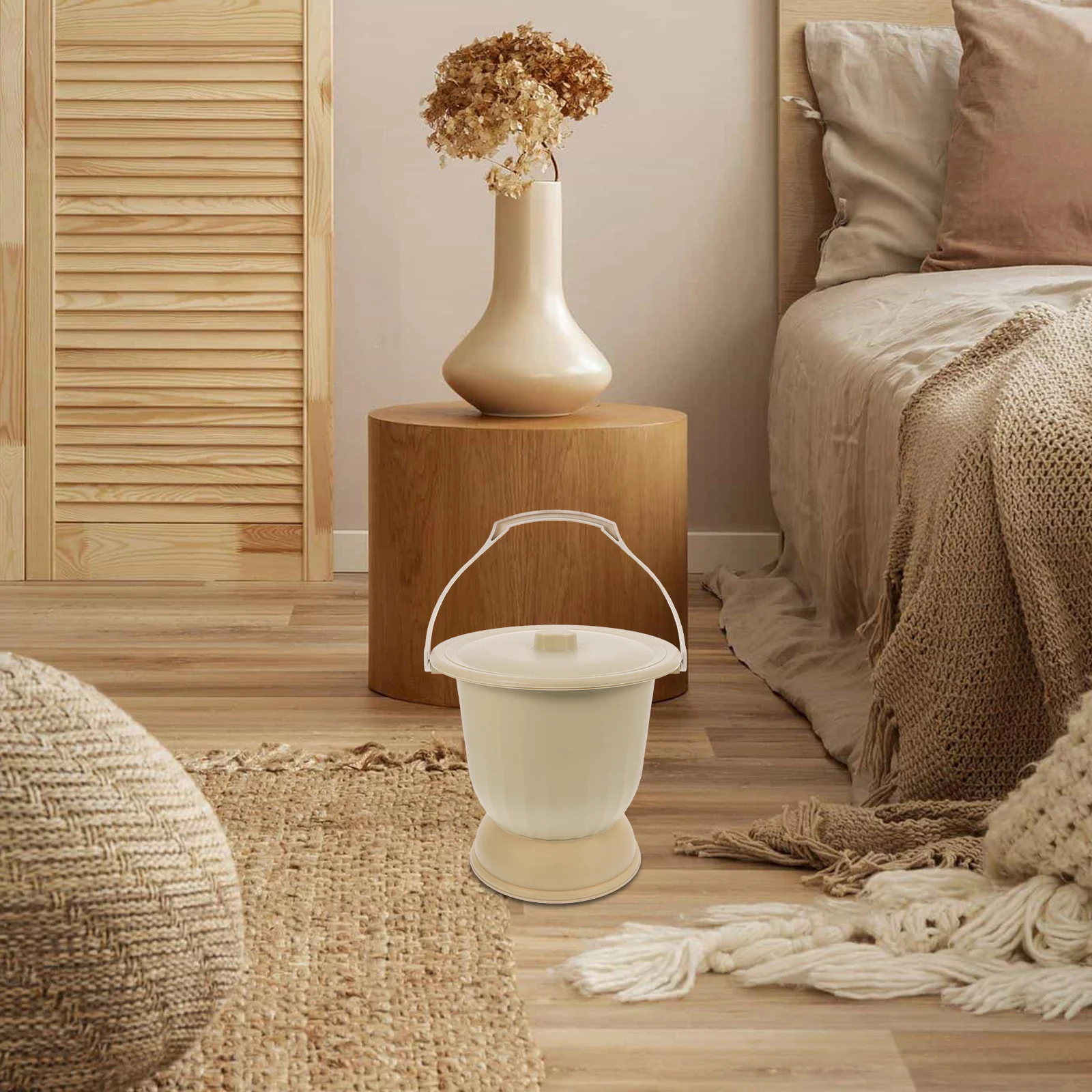 

Пластиковый горшок с крышкой, бытовая плювательница, горшок для мочи, судно, портативный туалет, компактный, прочный, устойчивый к запаху, для беременных и пожилых людей