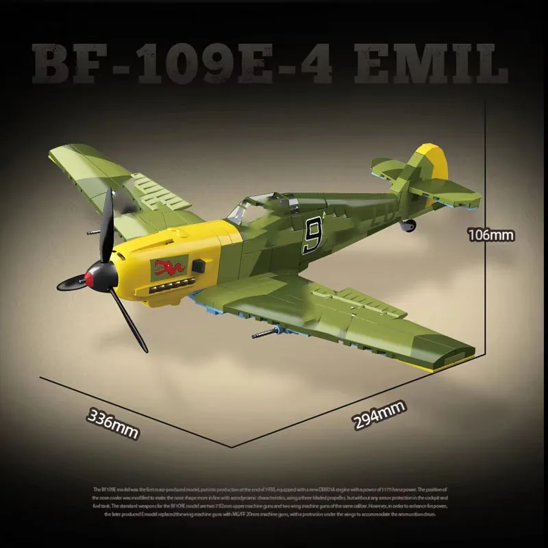 Modern Air Force BF-109 Emir fighter jet building block military aircraft model building block  puzzle toy MOC holiday gift