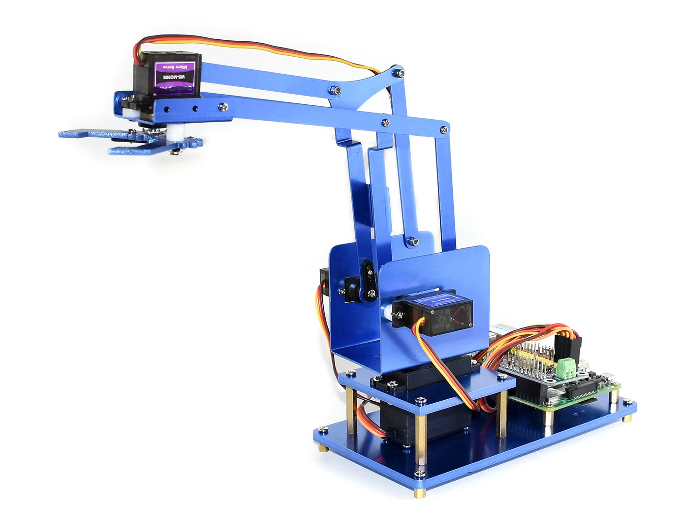 Robotarm voor Pi, 4-DOF metalen robotarmset voor Raspberry Pi, Bluetooth / WiFi-afstandsbediening