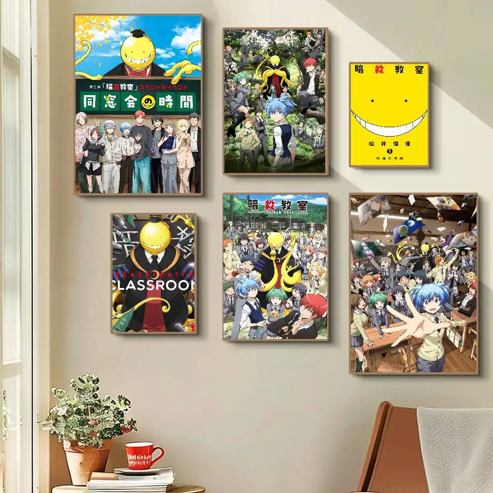 Anime Assassination Classroom Cartoon Anime Poster Watercolor Art Kids Room Decoration Wall Hanging Painting Kids Gift