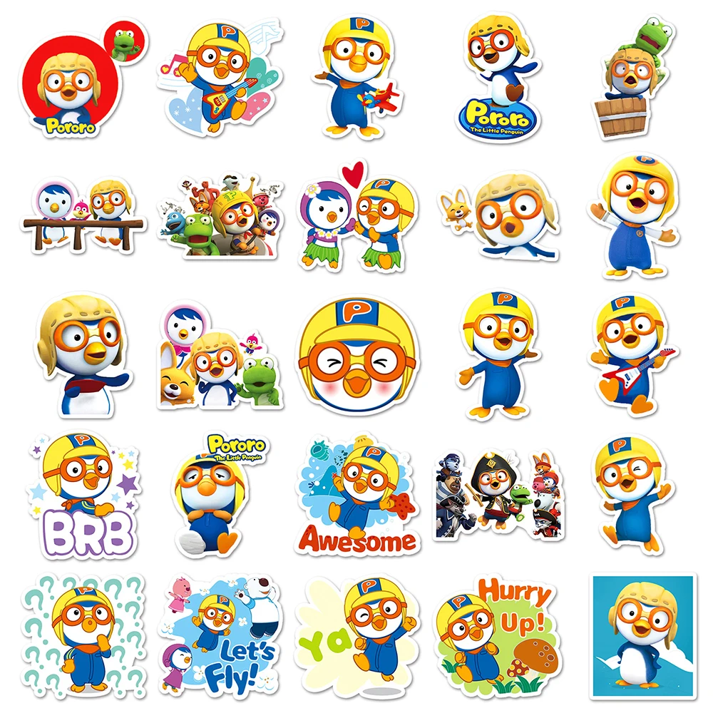 10/30/50pcs We Are Friends Pororo Stickers Kawaii Spheniscidae Cartoon Sticker Luggage Scrapbooking Phone Suitcase Animal Decals