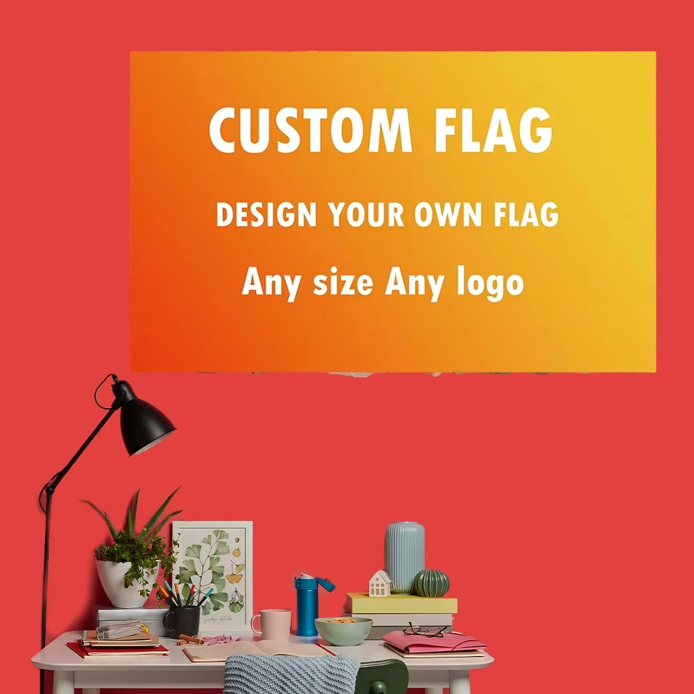 

Custom Flag Personalized Logo Text Image Banner For Car Bedroom Band Team Party Event Decoration