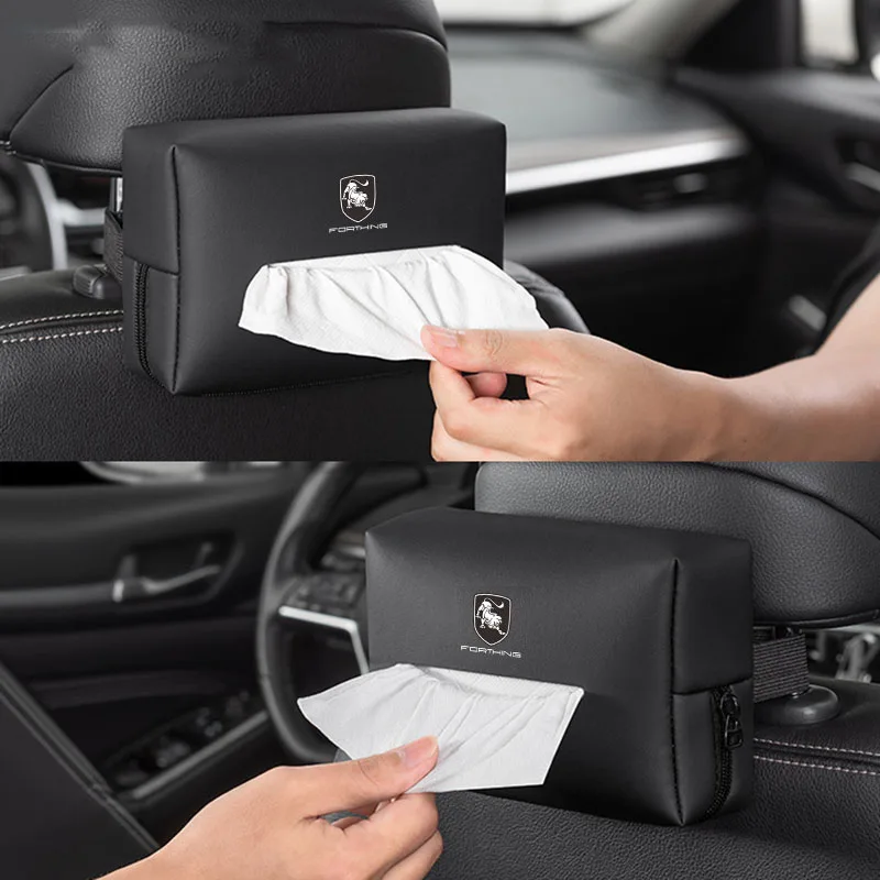 Car Tissue Box Holder For DFM Forthing T5 EVO S50 S60 SX6 T5 2022 2023 2024 2025 Armrest Seat Back Tissue Pouch Auto Accessories