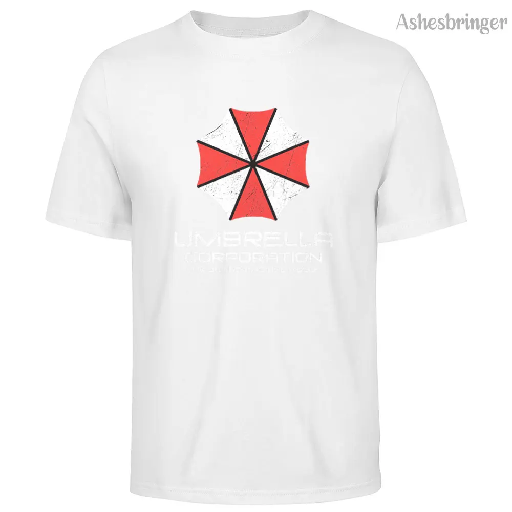 Asian size Mens Cotton Umbrella Corporation Graphic T Shirt Street Casual Style Tee for Men and Women