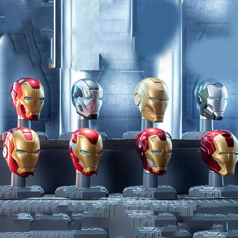 Iron Man boîte aveugle jouet tête Sculpture assemblage série Figurines modèles Anime périphérique décorations de bureau