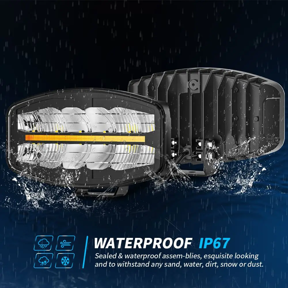 

10” LED Work Light Spotlight DRL 12V 24V 45W Headight Amber Driving Light For Car MotorcycleTruck Offroad SUV 4x4 ATV Fog Lamp