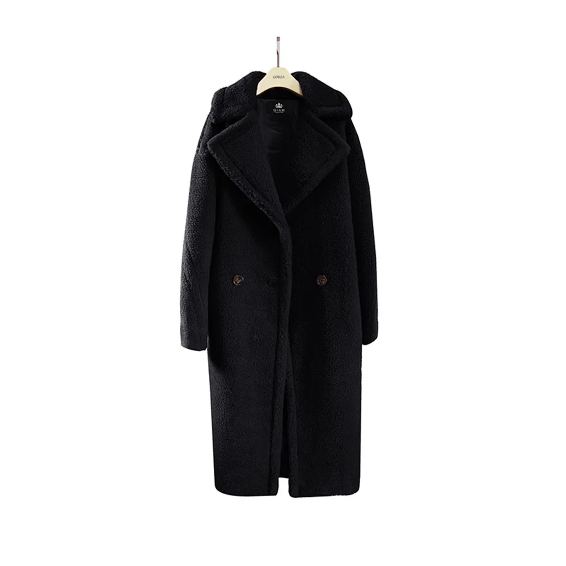 Faux Fur Coats Women Long Coat Solid Full Sleeve Warm Thick Single Button Elegant Jackets Pockets Casual Autumn Winter