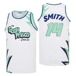 Basketball Jerseys The Fresh Prince 14 SMITH Bel Air Academy  High-Quality Outdoor sports jersey White 2024 New Mens/boys jersey