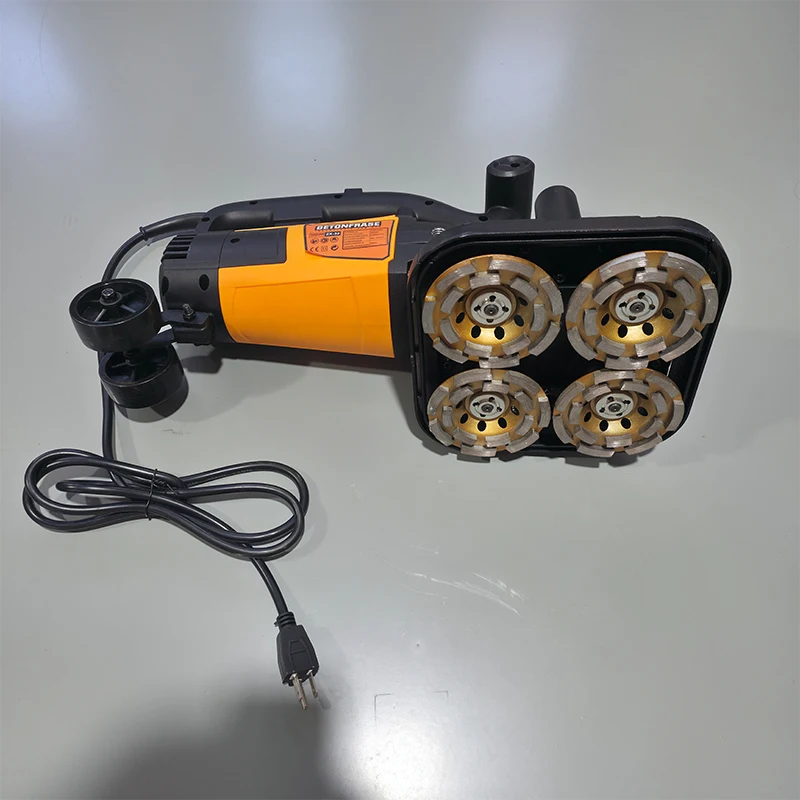 

Construction Industries Handheld Concrete Polishing Machine Floor Grinder 4 Discs Concrete Grinder With Dust Vacuum