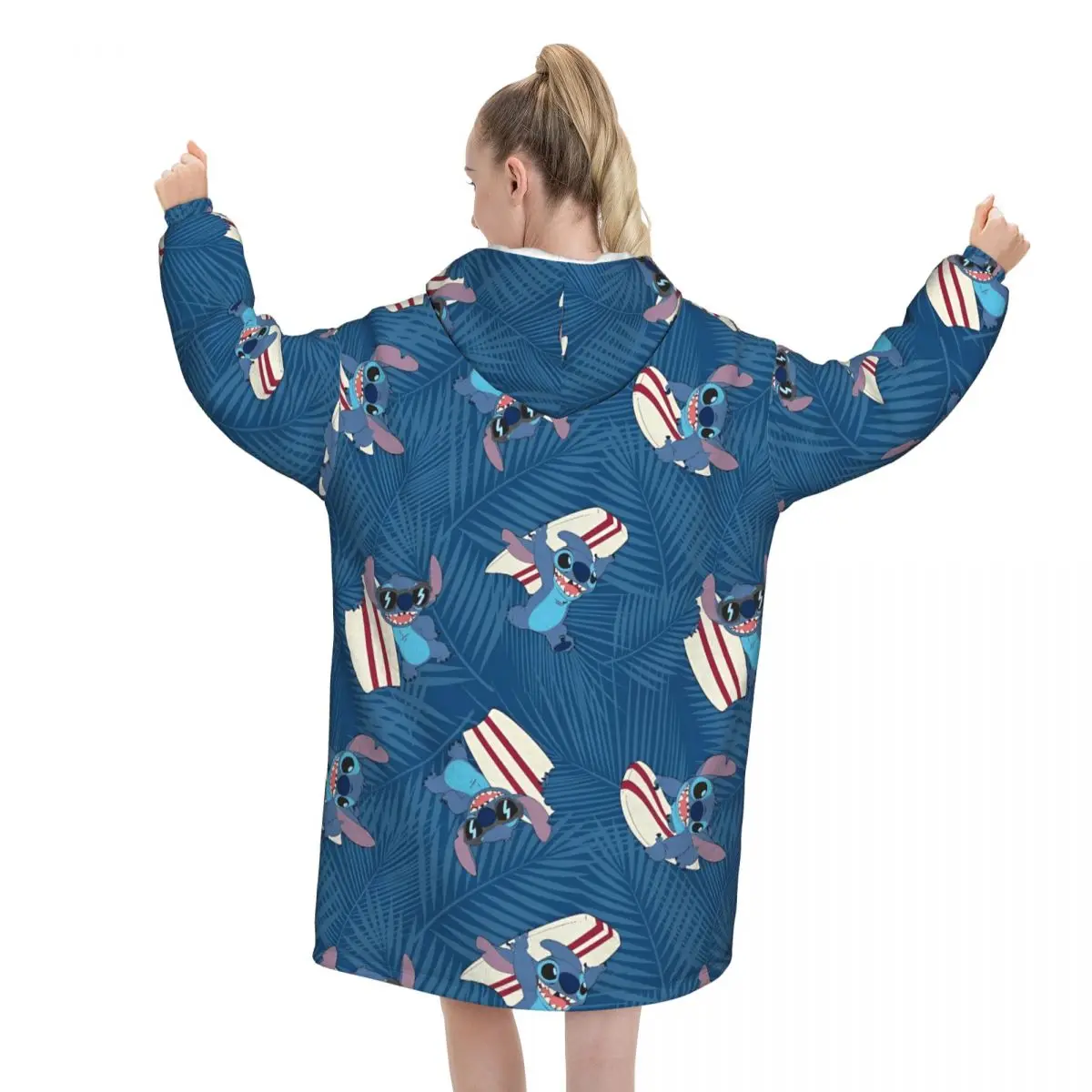 Stitchs Oversized Blanket Hoodie Sweatshirt Long Fleece Hooded Wearable Blanket with Large Pocket for Women Men