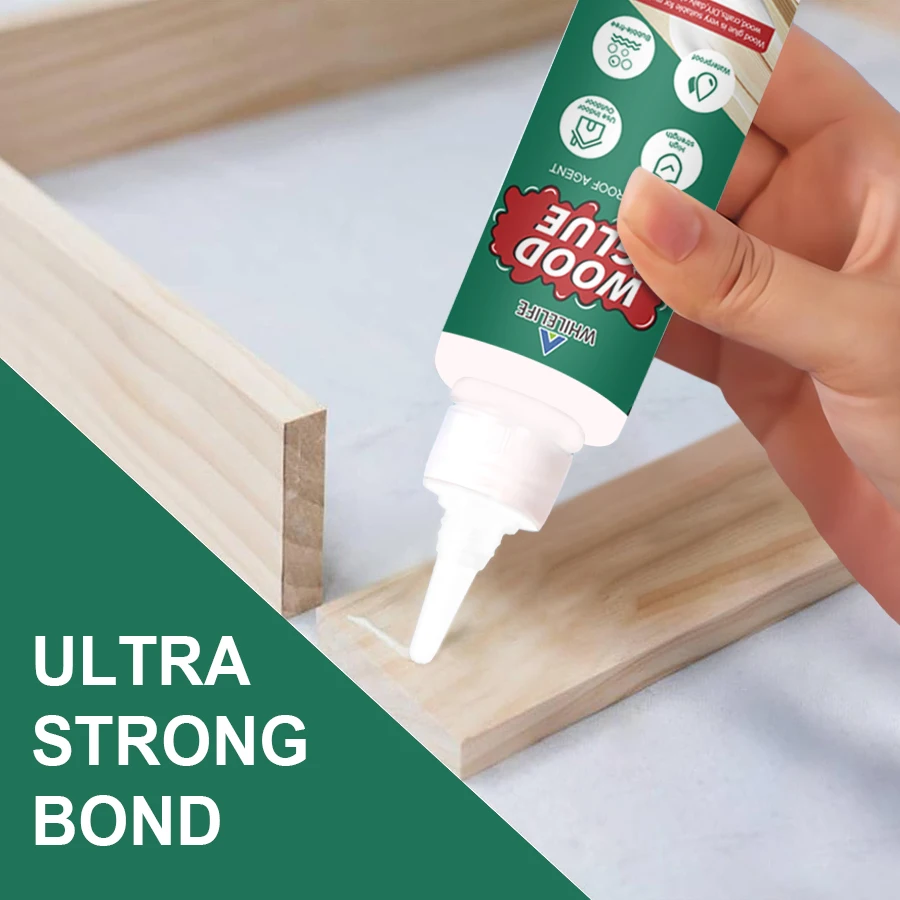 80g Ultra Strong Transparent Wood Glue Waterproof Fast Drying Adhesive for Furniture Repair Carpentry & Woodworking Projects