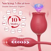 Rose-Sucking Sex Toys Dildo Vibrator for Women 3in1 Thrusting G Spot Anal Vibrators Stimulator Female Vibrating Egg Adult Toys - Image 2