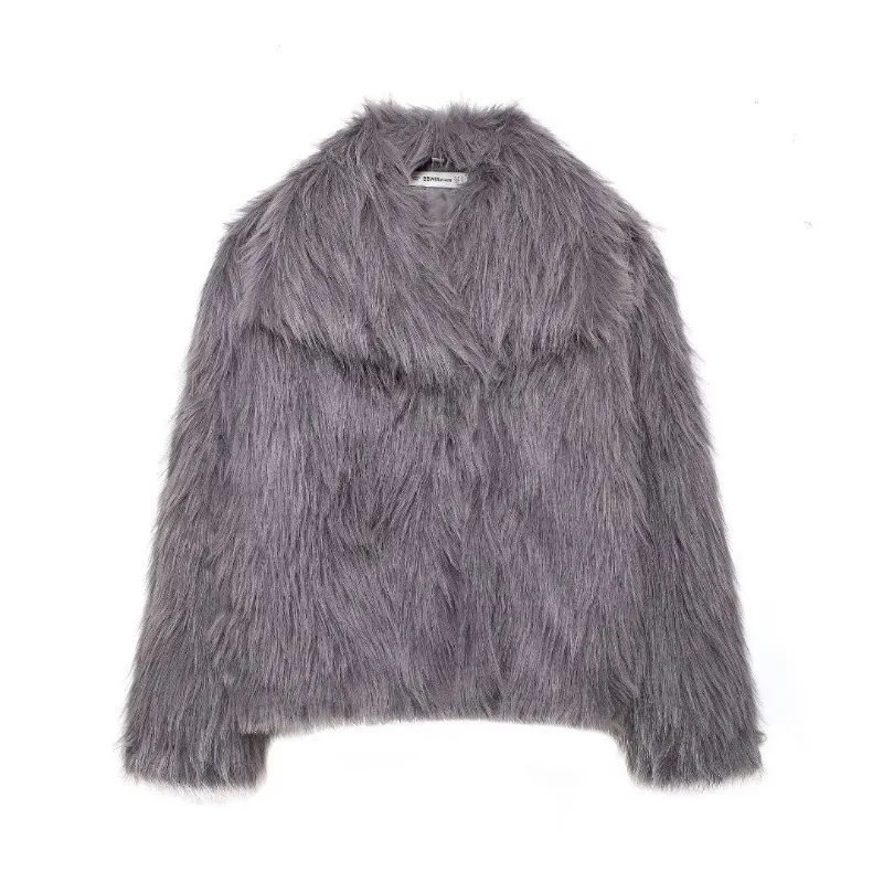 Neo Mint 2024 Winter Faux Fur Coat Women Brand Fashion Fluffy Fox Fur Outerwear Overcoat Girl Street Style Furry Warm Jacket