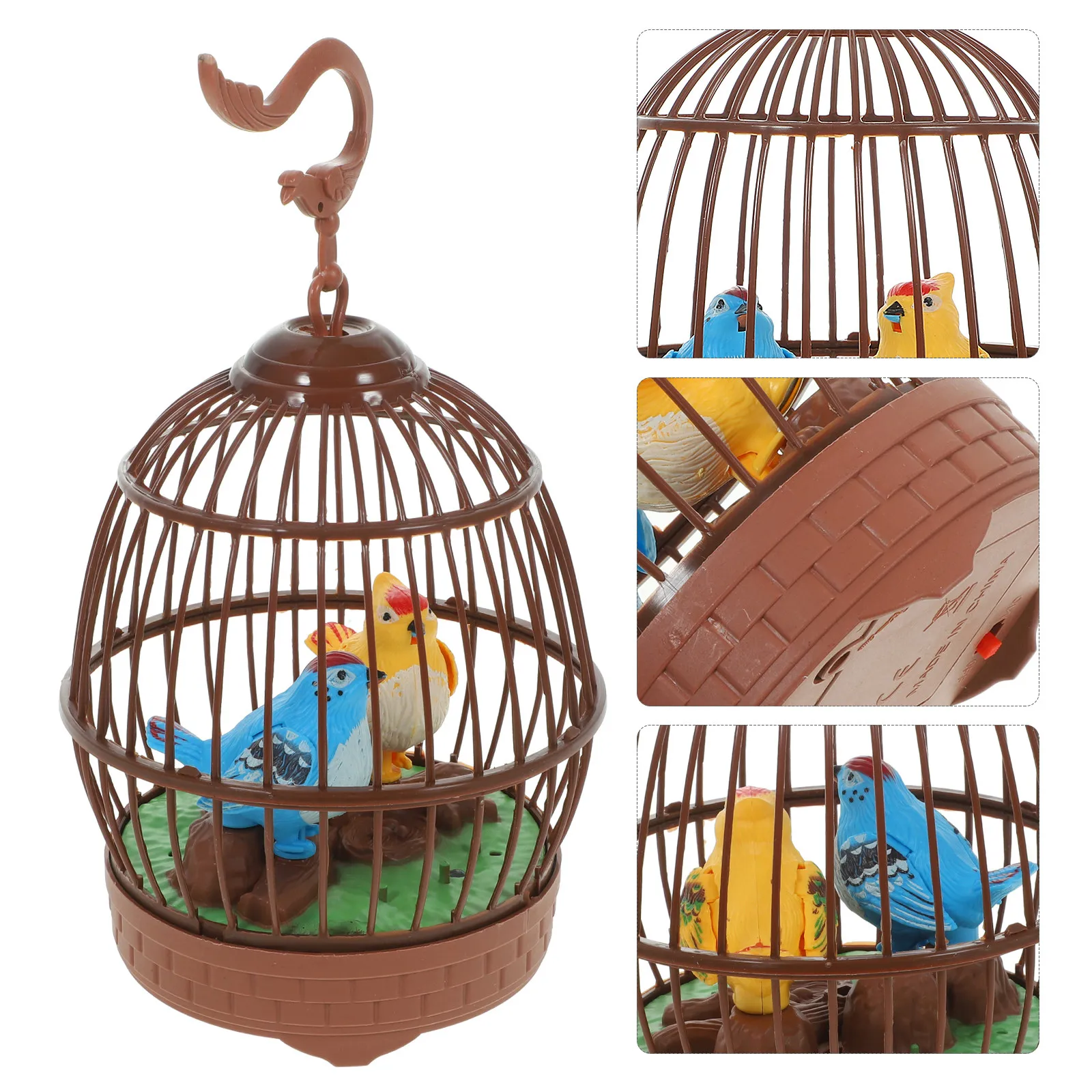 

1Pcs Voice-Control Parrot Cage Simulation Kid Plaything Orange Bright Color Educational Interactive Child Fun Decorative