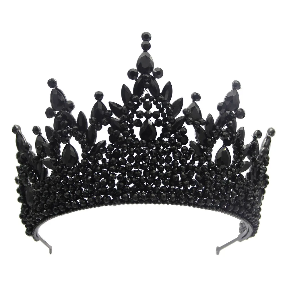 

Luxury Oversized Baroque Crown Electroplated Hair Jewelry Rhinestone Bridal Crowns Sparkling Cake Decorations