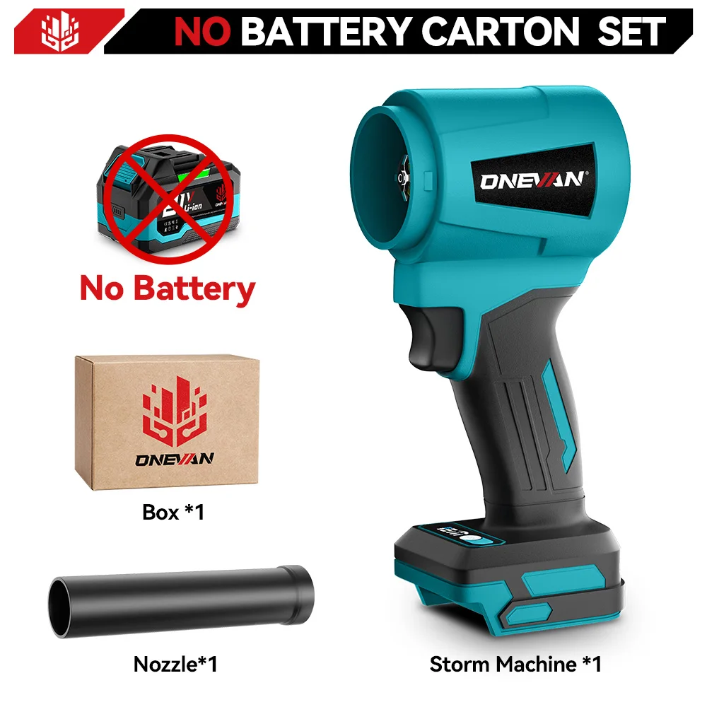 ONEVAN 4000W Borstelloze 300000 RPM Elektrische Turbo Blower Jet Fan Lichtgewicht Bladblazer Gazon Yard Cleanup Voor Makita Batterij pin