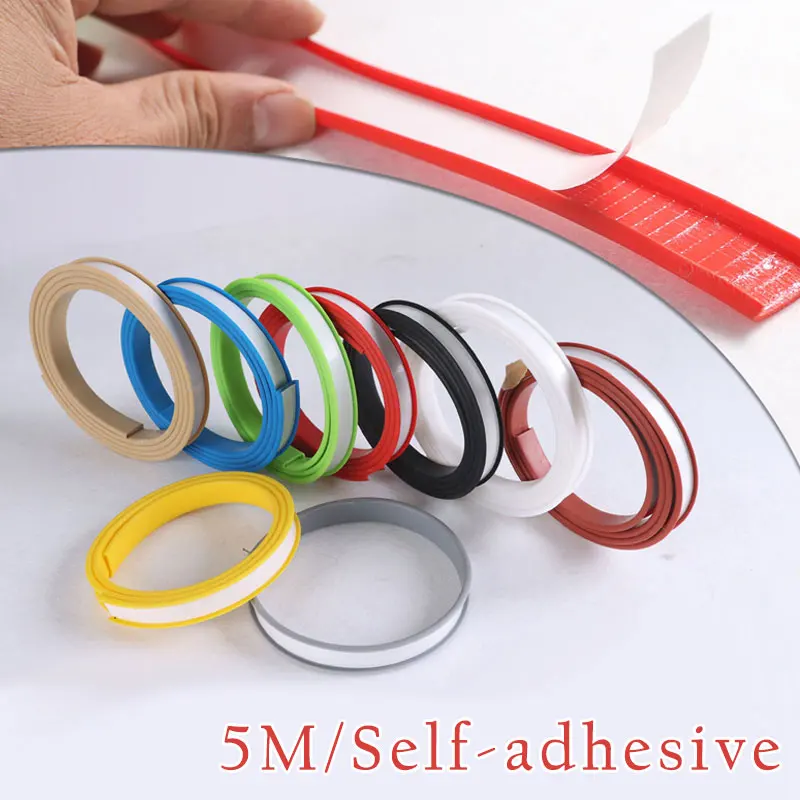 5 meters Adhesive U edge banding tape 9-20mm PVC veneer sheets for furniture Cabinet table edge guard protector seal strip