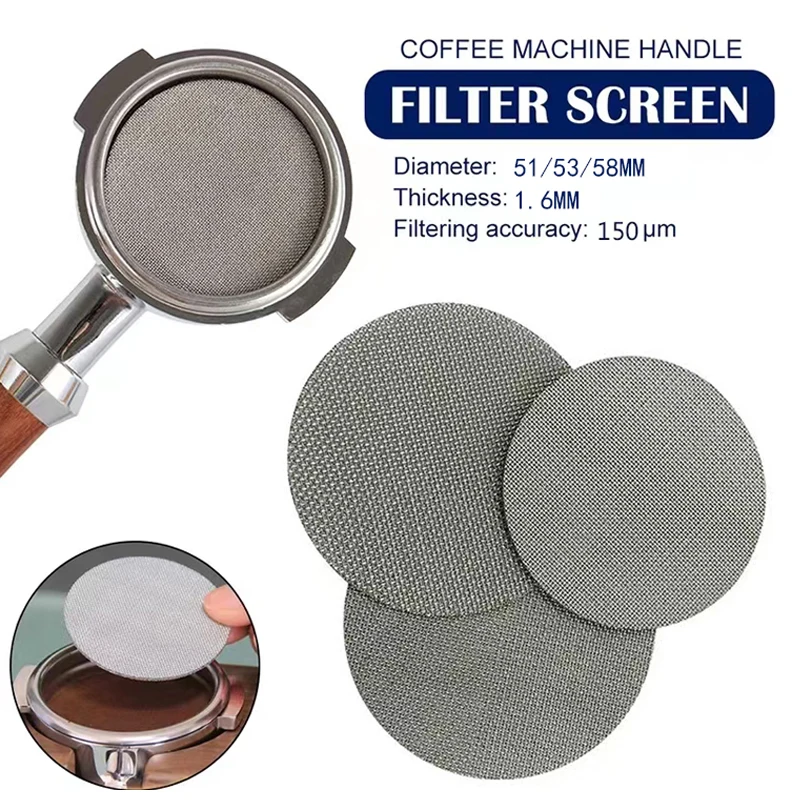 51/53/58MM Portafilter Puck Screen Coffee Filter Plate Lower Shower Screen for Coffee Machine Handle Stainless Steel 150um Mesh