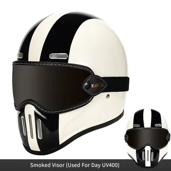 Low Snow Motorcycle Fiber Full Face Retro Helmet Man Tokyo Style Motorcycle Helmet Moto Japan Helmets With Fiberglass Visor