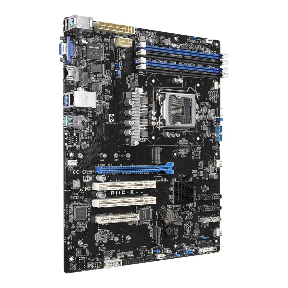 Placa-mãe de servidor P11C-X para ASUS C242 LGA 1151 DDR4 32GB VGA Suporte E-2100 de alta qualidade