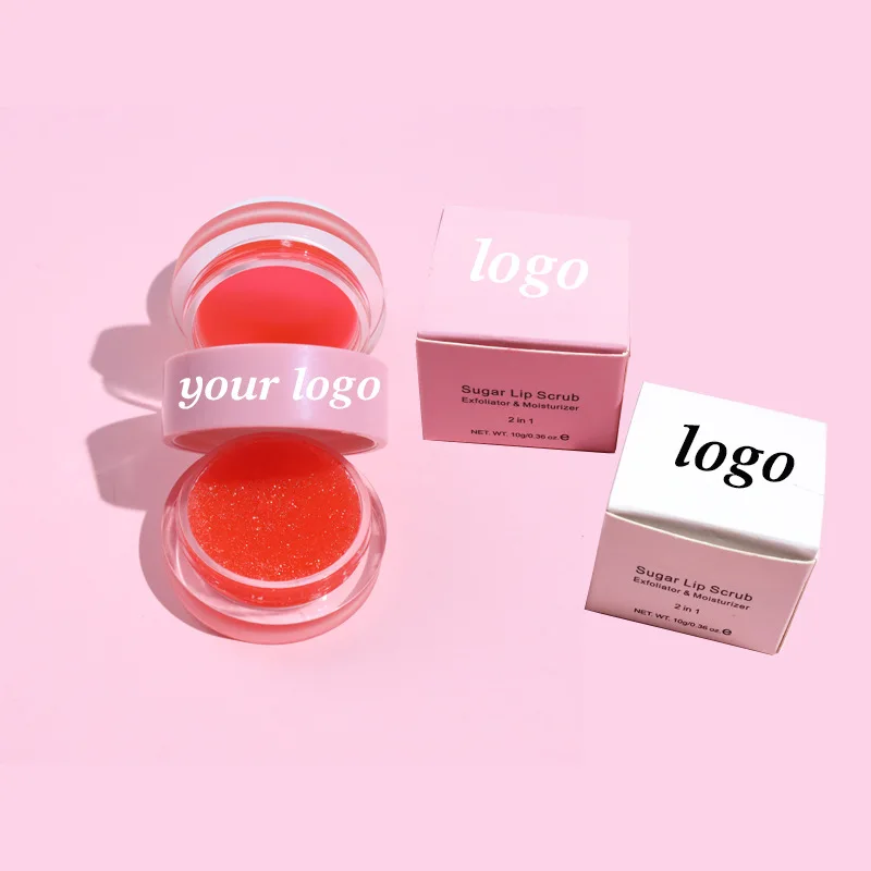 Geen Logo 2 In 1 Exfoliërende Scrub Lipmasker Blijvend Voedend Herstel Dode Huid Fijne Lijntjes Lippenbalsem Voller Gehydrateerde Lipverzorging