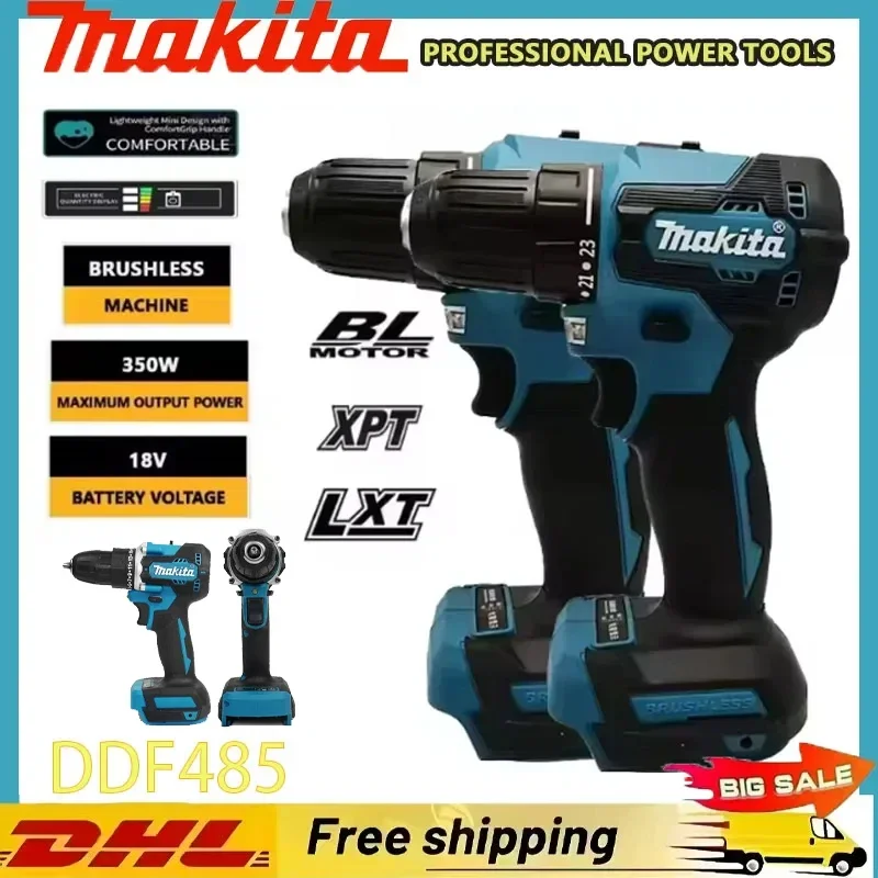 

Аккумуляторный многофункциональный шуруповерт Makita DDF485 10 мм LXT, ударный бесщеточный инструмент, перезаряжаемая бесщеточная дрель