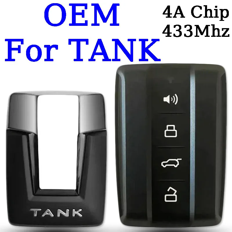 

Keyless Use Go Smart Car Remote Key Adopts 4A Chip OEM Original Great Wall GWM TANK 300 4 Buttons Design 433Mhz