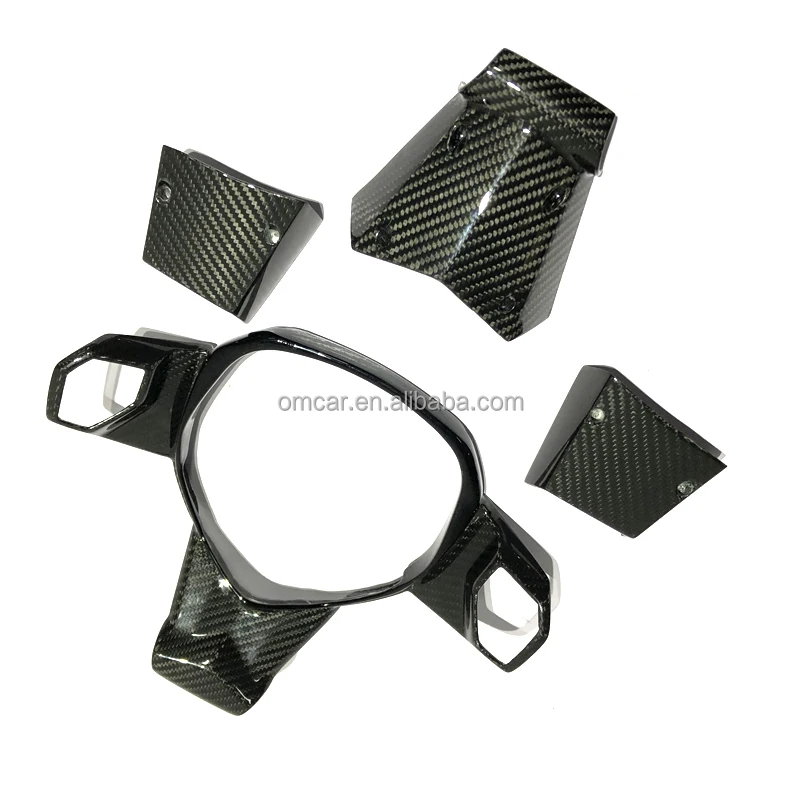 For Lp700 Car Luxury Glossy Black Carbon Fiber Interior Kits Steering Wheel Cover Sets for Lamborghini Aventador LP700