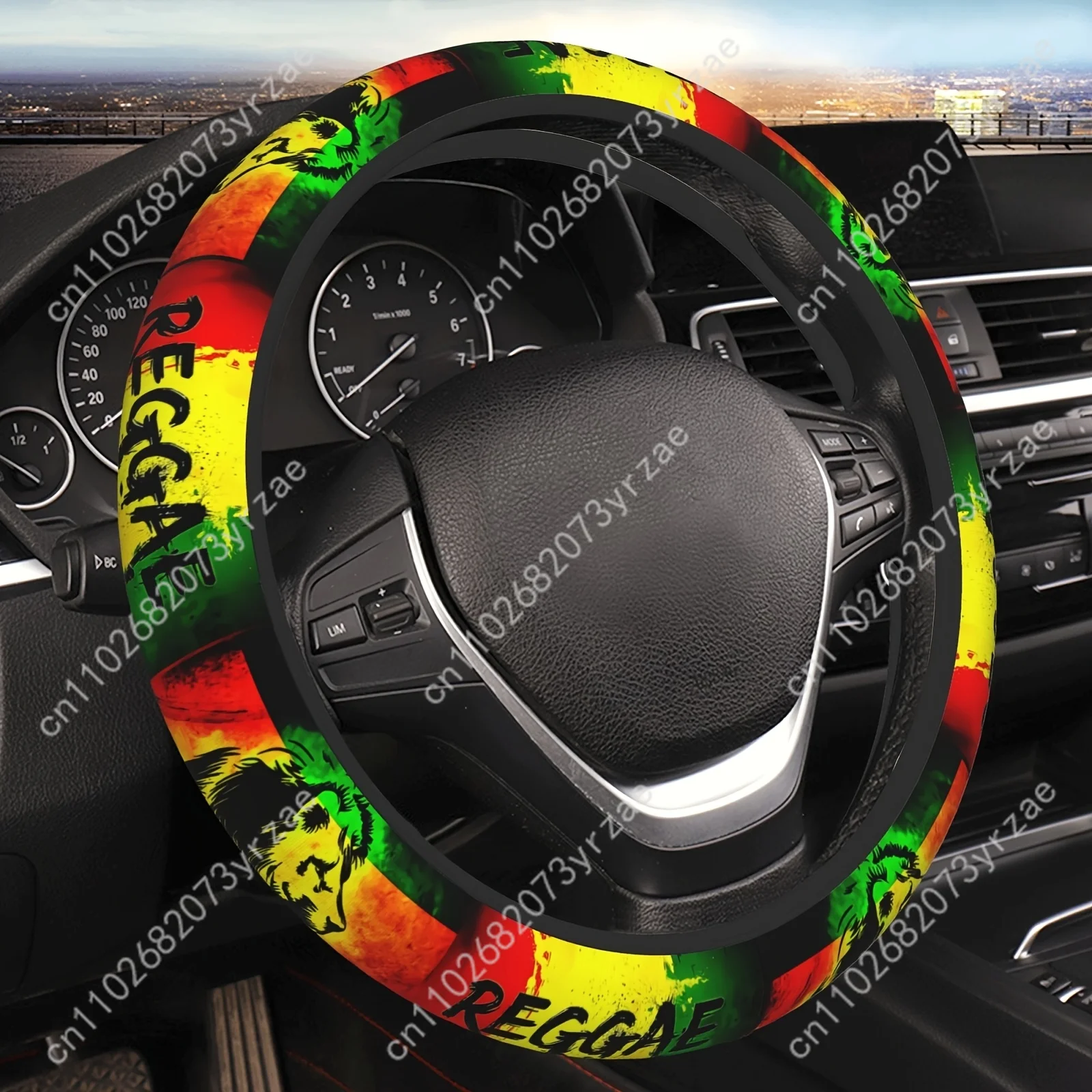 

Lion Flag Car Steering Wheels Cover Universal Type Environmental Friendly Comfortablenon-slip Breathable Steering Wheel Wrap