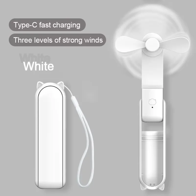 Foldable Small Fan Portable and high-power Hand Held Portable Mini Fan Rechargeable Hand USB Charge Fan