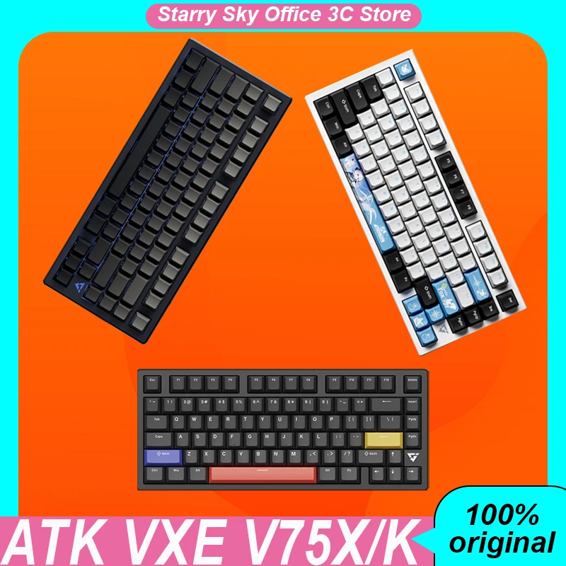 

ATK VXE V75X/k Mechanical Keyboard Aluminum Alloy Tri Mode Low latency long battery life Hot plug RGB Customized Gaming keyboard