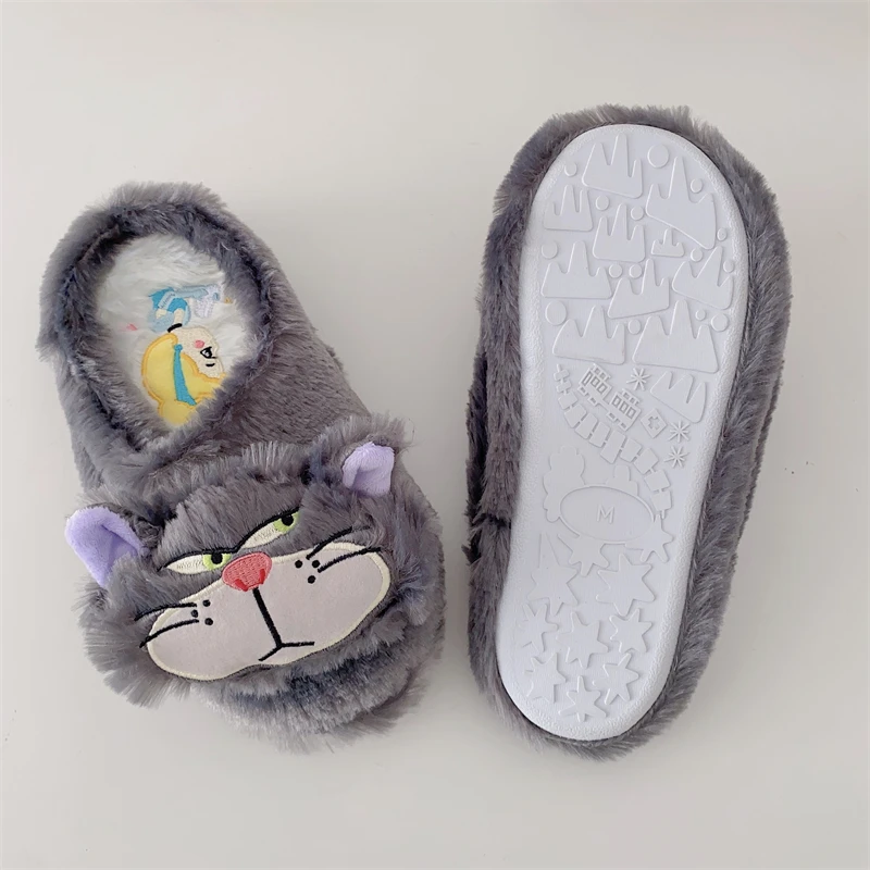 Lucifer Cat Alien Cartoon Plush Slippers Floor Warm Winter Indoor Slippers Flat Casual Non-slip Girl Home Shoes Autumn