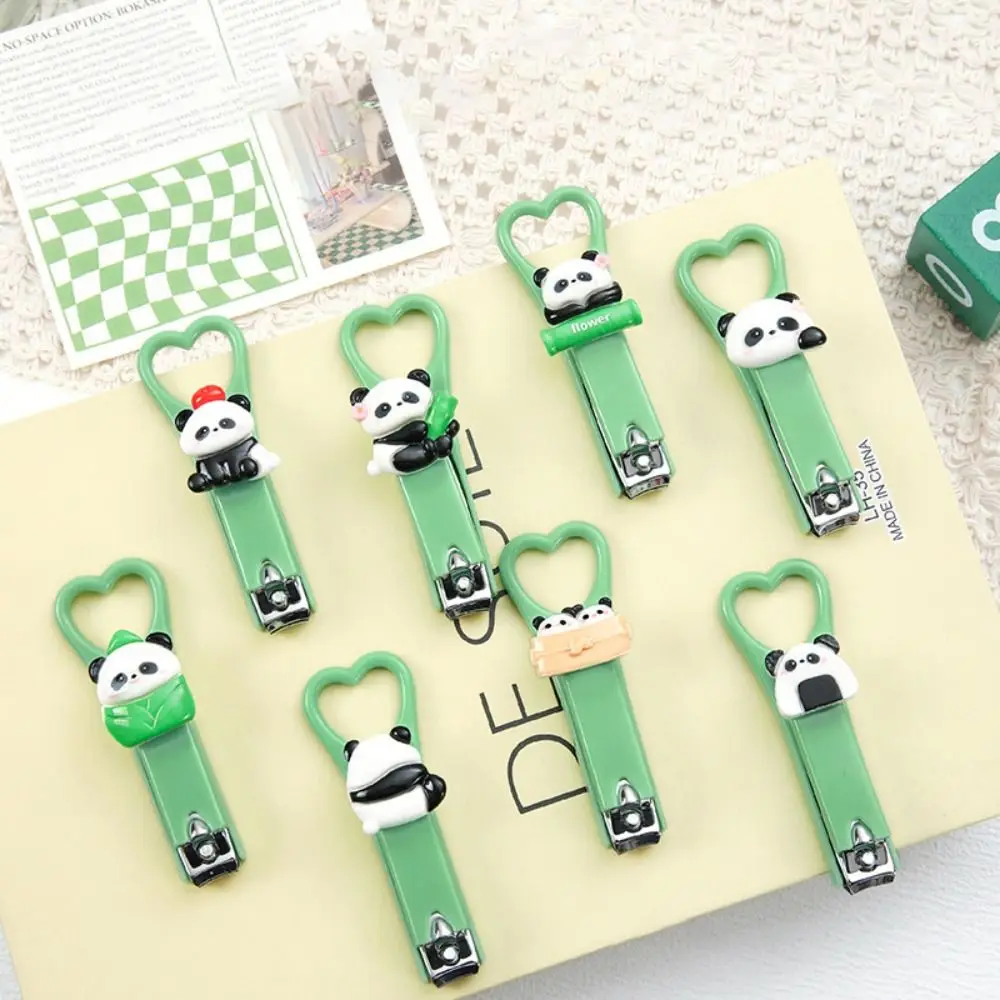 Panda dos desenhos animados Nail Clippers, evitar salpicos, cortador de unhas afiado e durável, uso prático encantador, ferramentas de cuidados com as unhas