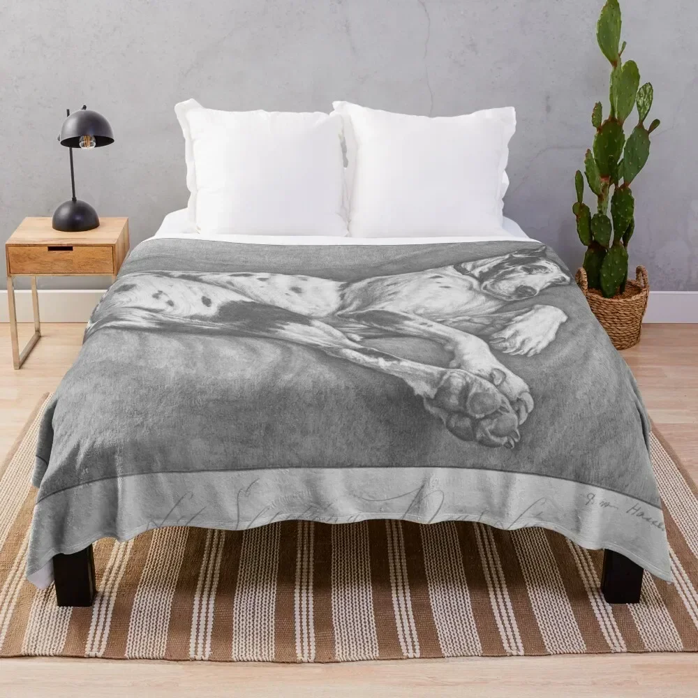 Great Dane pencil drawing circa 1930 Throw Blanket Soft Plaid bed plaid Luxury Decorative Beds Blankets