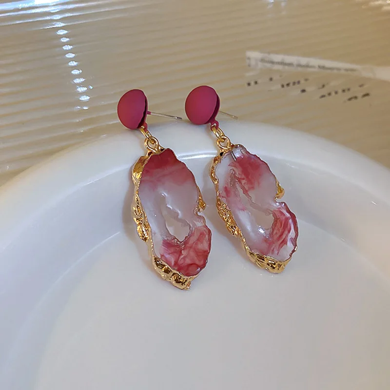 Vintage Smaragd Onregelmatige Oorbellen voor Vrouwen 2024 Nieuw in Mode Persoonlijkheid Oorbellen Fairycore Luxe Designer Sieraden