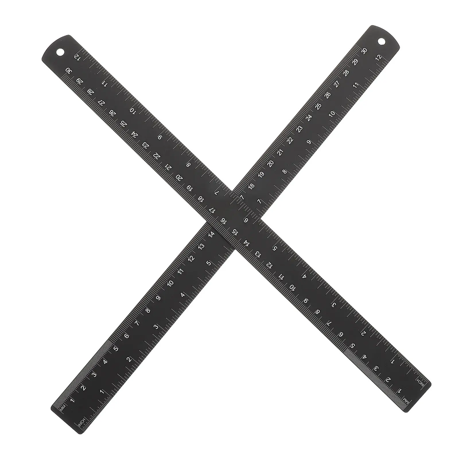 

2Pcs Sleek Black Metal Precision Ruler Flat Straight Edge 30Cm for Woodworking Marking Measuring Cutting Drafting Architectural