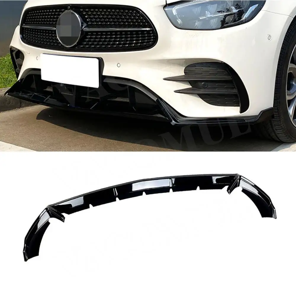 

VACOMUL ABS Front Bumper Lip Spoiler For Benz E Class W213 E260 E300 E53 2021-2023 Front Lip Guard Carbon Look Gloss Black