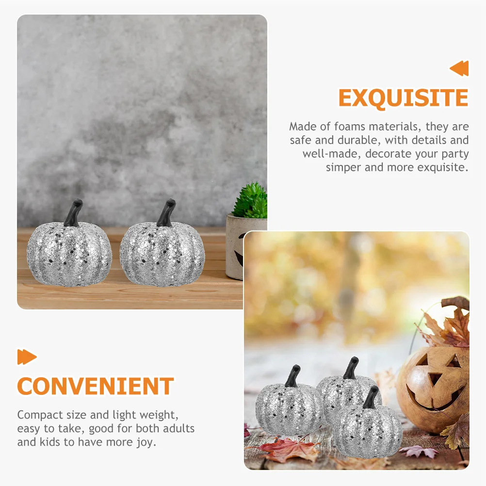 

10Pcs Halloween Pumpkin Ornament Artificial Foams Decorative Pumpkins Safe Easy to Carry Table Centerpieces