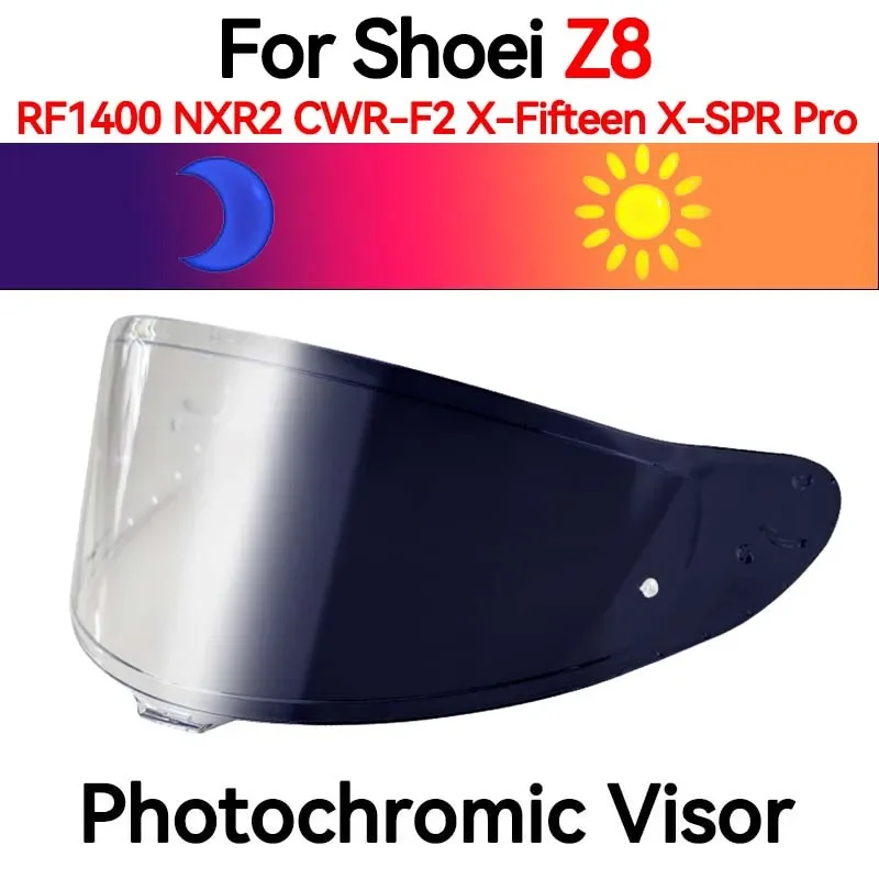 Viseira fotocromática para shoei rf1400 RF-1400 nxr2 CWR-F2 z8 CWR-F2R x15 X-15 X-Fifteen X-SPR pro lentes autocromáticas escudo de capacete