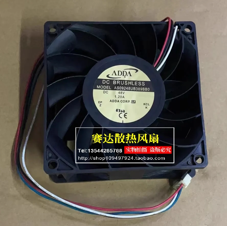 新しい-adda-as09248ub389bb0-9238-48v-120a-4-ラインワイヤー冷却ファン-92-92-38-ミリメートル