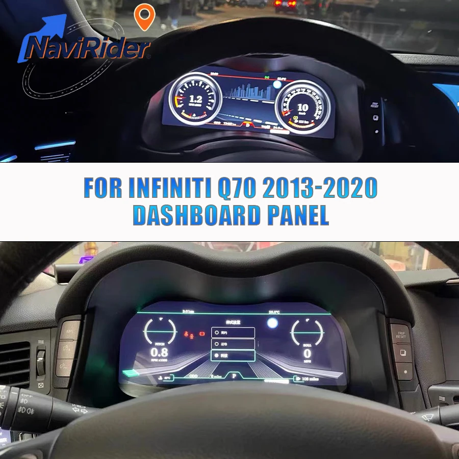 

12.3inch Linux Car LCD Screen Instrument Cluster Carplay For Infiniti Q70 2013-2020 Speedometer Dashboard Panel Virtual Cockpit