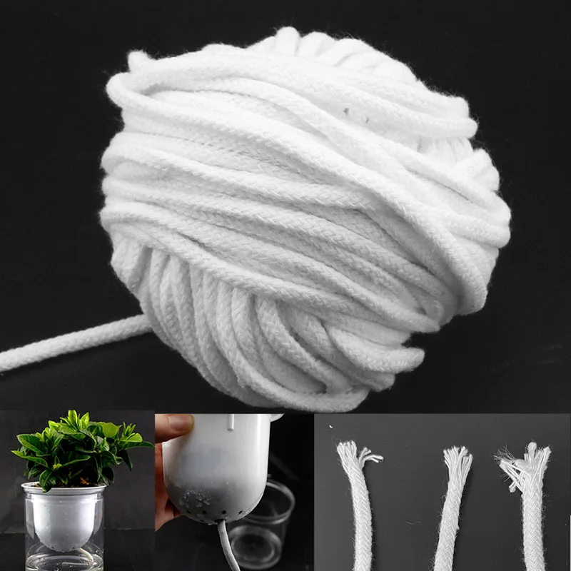 3mm 4mm 5mm Self Watering Cotton Wick rope Garden Drip Irrigation System Cord Potted Plant flower Pot Automatic Slow Release