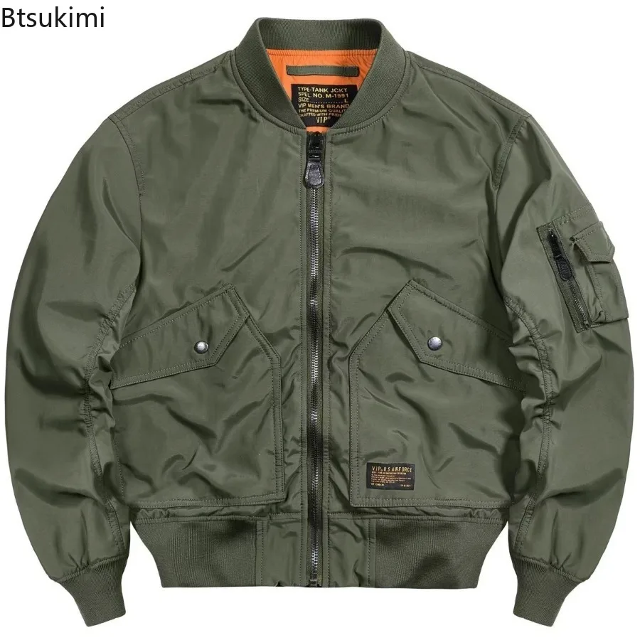 

Spring Autumn Men's Light Luxury Jackets American Style Retro Air Force Pilot Jacket Trendy Casual Baseball Uniform Jacket Coats